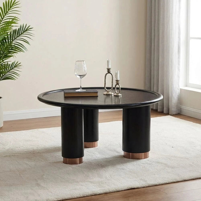 Tokishi Round Coffee Table - Black - With 2-Year Warranty