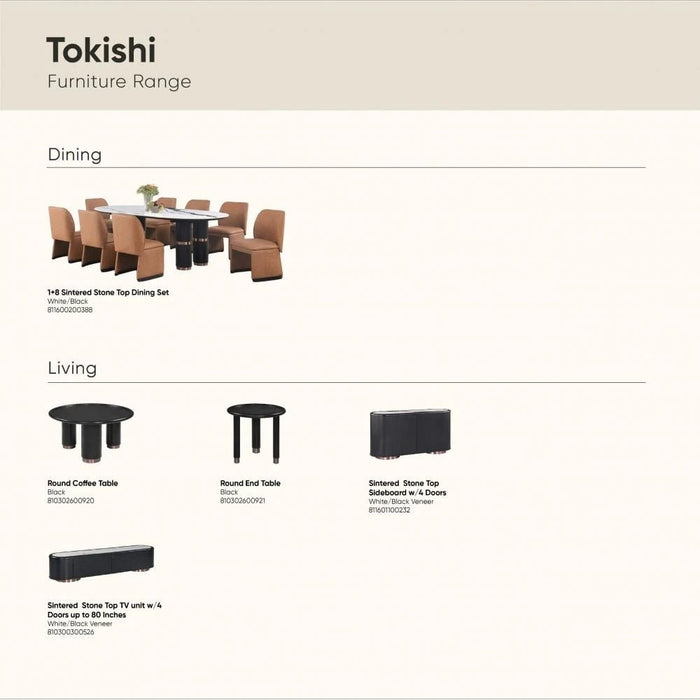 Tokishi Round Coffee Table - Black - With 2-Year Warranty