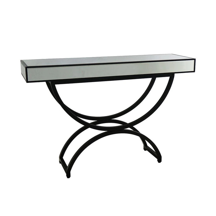 String Console Table with Metal Base - Silver/Black - With 2-Year Warranty
