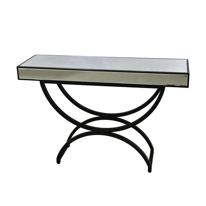 String Console Table with Metal Base - Silver/Black - With 2-Year Warranty