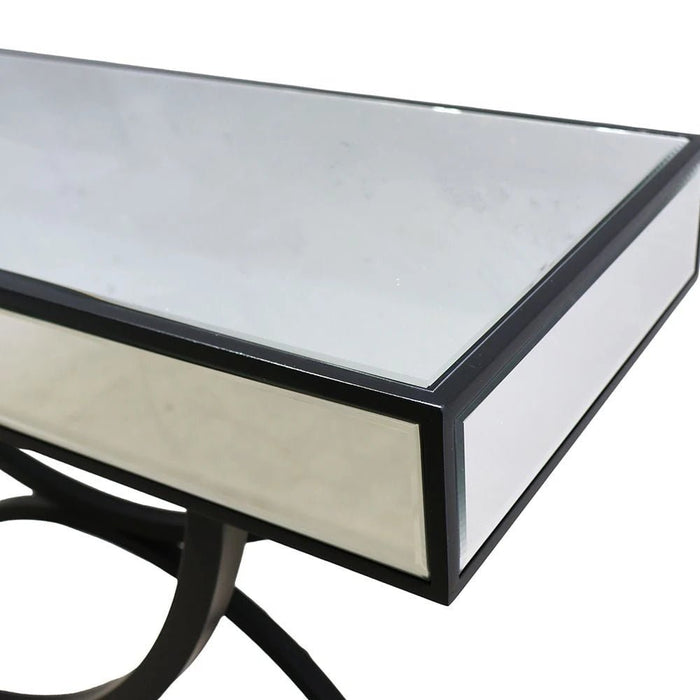 String Console Table with Metal Base - Silver/Black - With 2-Year Warranty