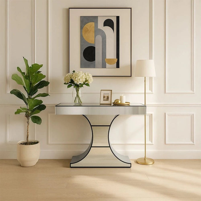 Nexxus Console Table - Silver/Black - With 2-Year Warranty