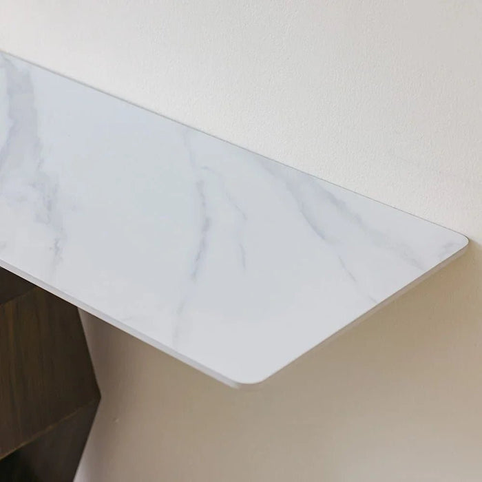 Oryan Sintered Stone Top Console Table - Light Grey/Brown