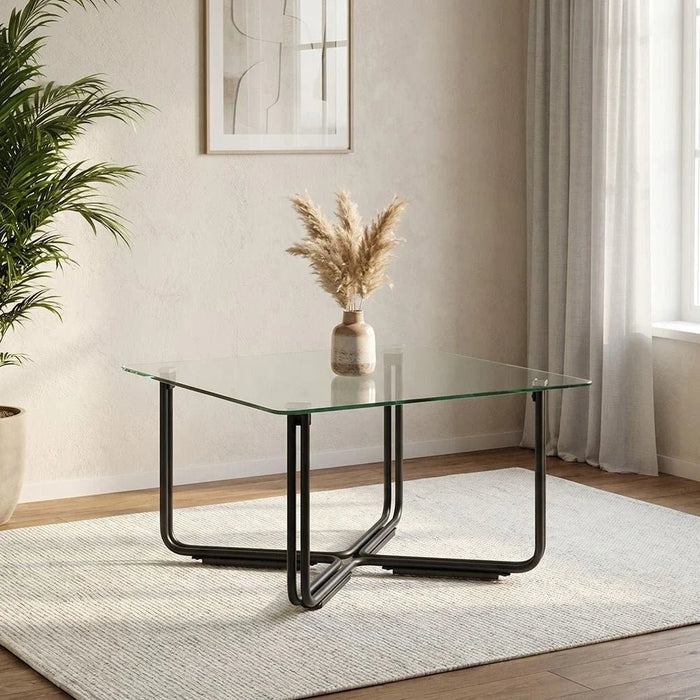 Wilhem Glass Coffee Table - Clear/Black