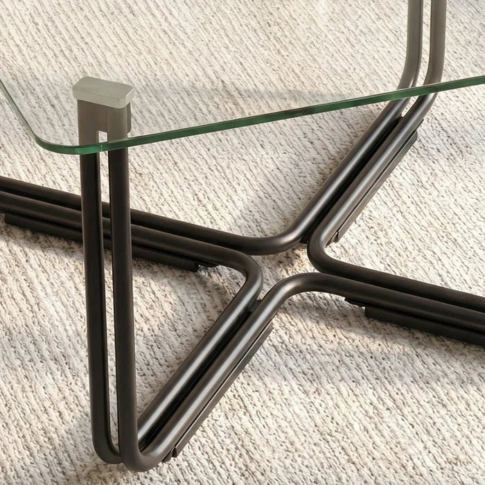 Wilhem Glass Coffee Table - Clear/Black