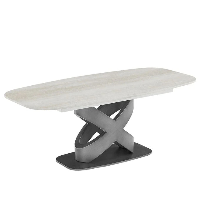 Richfield Stone Top Coffee Table - Beige/Silver Grey - With 2-Year Warranty