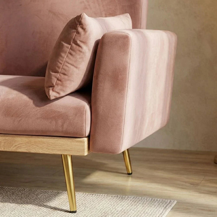Flare 2-Seater Fabric Sofa Bed-Dusty Pink-With 2-Year Warranty