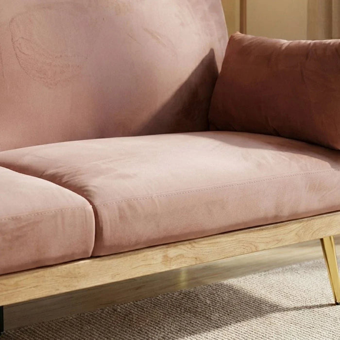 Flare 2-Seater Fabric Sofa Bed-Dusty Pink-With 2-Year Warranty