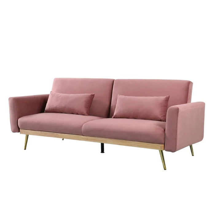 Flare 2-Seater Fabric Sofa Bed-Dusty Pink-With 2-Year Warranty
