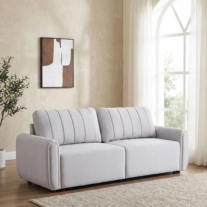 Nildur 2-Seater Fabric Sofa Bed - Light Grey - With 2-Year Warranty