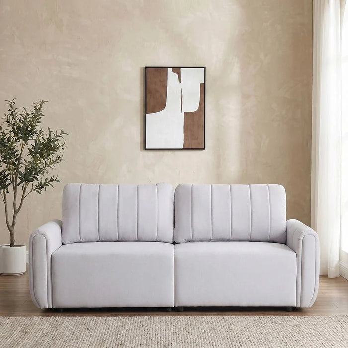 Nildur 2-Seater Fabric Sofa Bed - Light Grey - With 2-Year Warranty