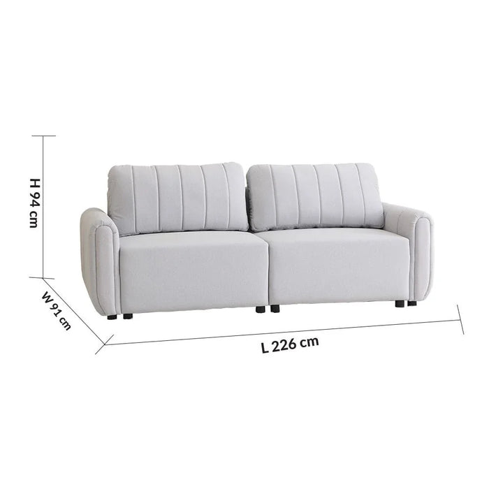 Nildur 2-Seater Fabric Sofa Bed - Light Grey - With 2-Year Warranty