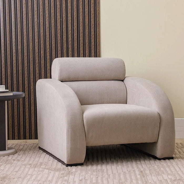 Nimera 1-Seater Fabric Sofa-Grey-With 2-Year Warranty