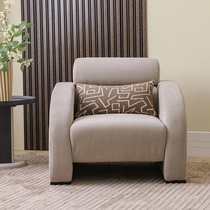 Nimera 1-Seater Fabric Sofa-Grey-With 2-Year Warranty