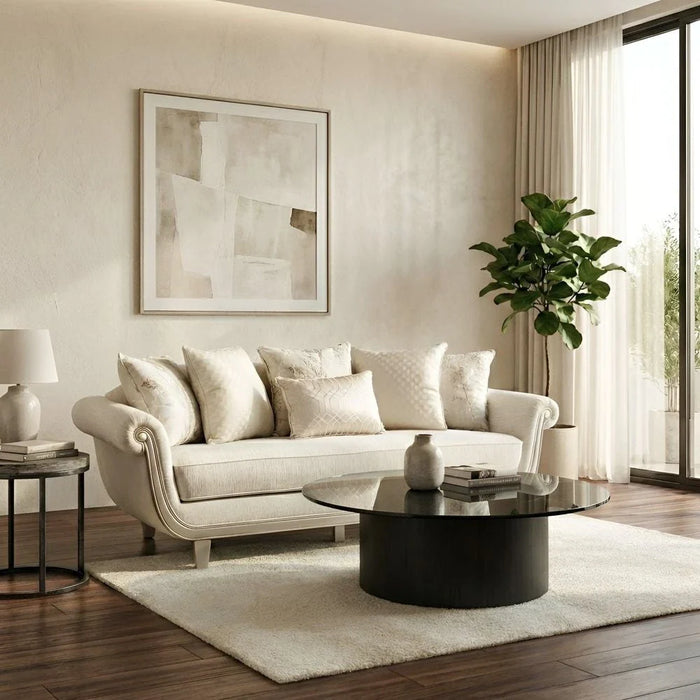 Bunbury 3 Seater Fabric Sofa-Beige