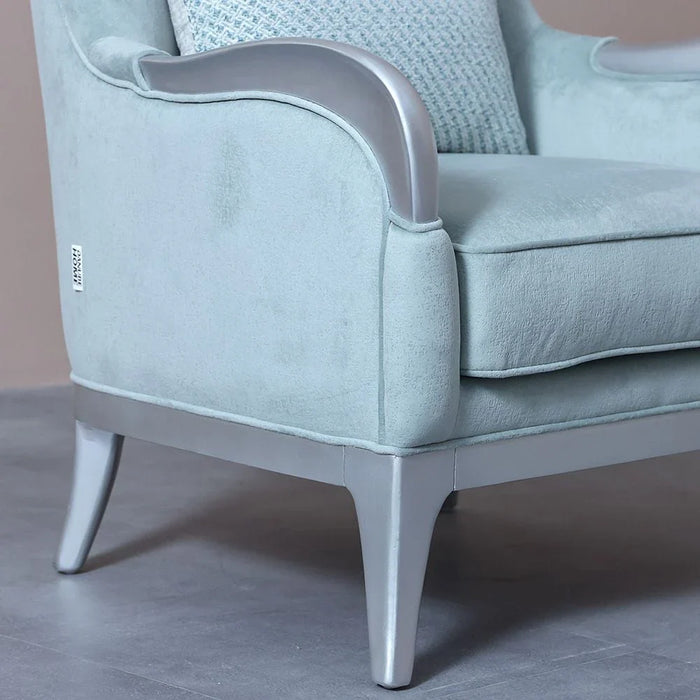 Busselton 1 Seater Fabric Sofa-Blue