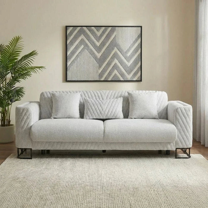 Elegance 3-Seater Fabric Sofa-Grey-With 2-Year Warranty