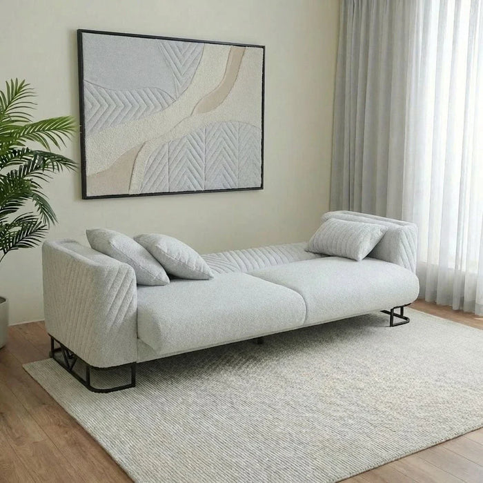 Elegance 3-Seater Fabric Sofa-Grey-With 2-Year Warranty