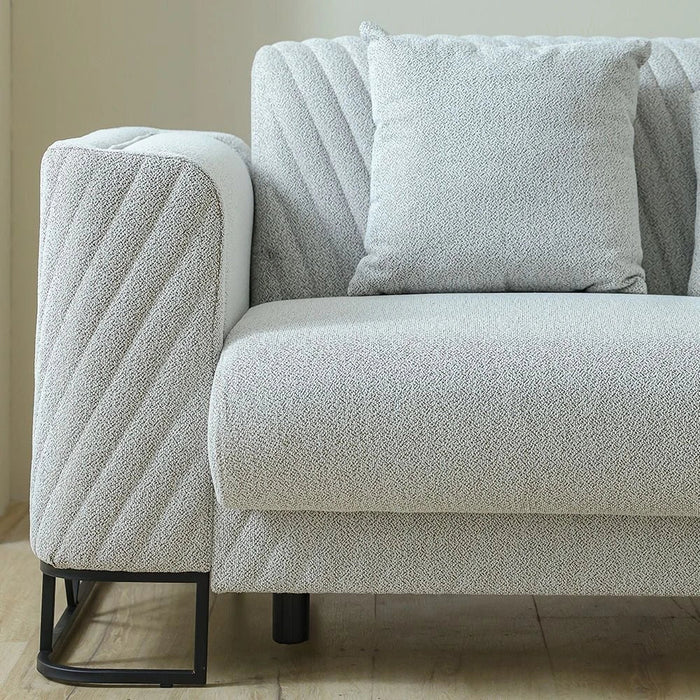 Elegance 3-Seater Fabric Sofa-Grey-With 2-Year Warranty