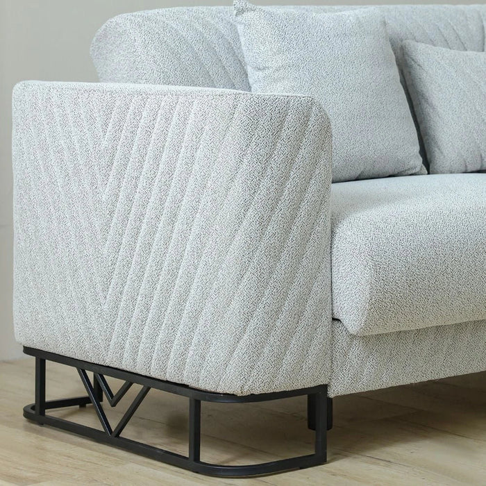 Elegance 3-Seater Fabric Sofa-Grey-With 2-Year Warranty