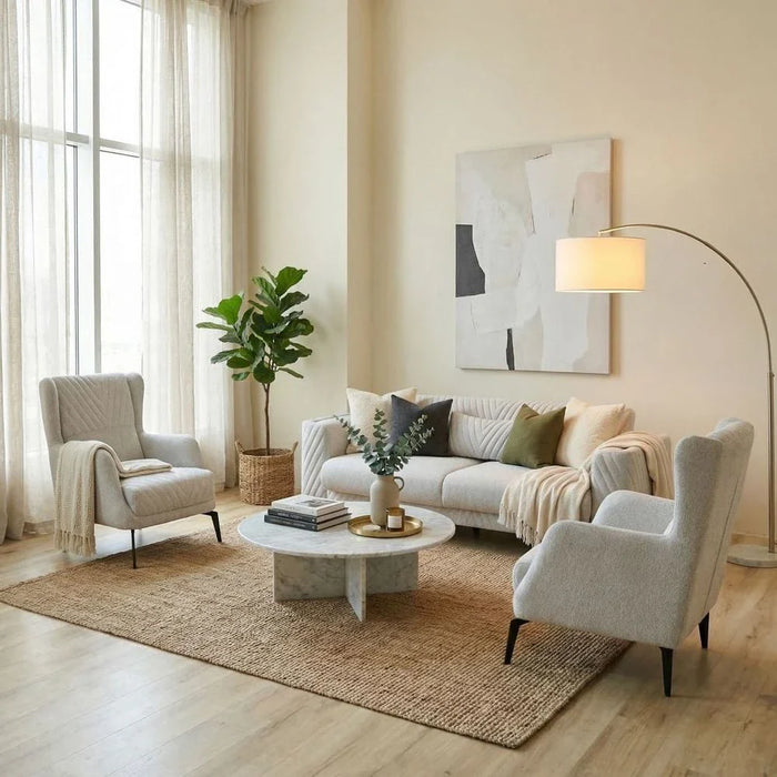 Elegance 1-Seater Fabric Sofa - Grey - With 2-Year Warranty