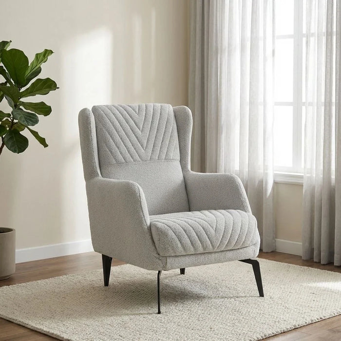 Elegance 1-Seater Fabric Sofa - Grey - With 2-Year Warranty