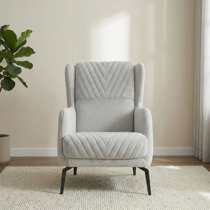 Elegance 1-Seater Fabric Sofa - Grey - With 2-Year Warranty