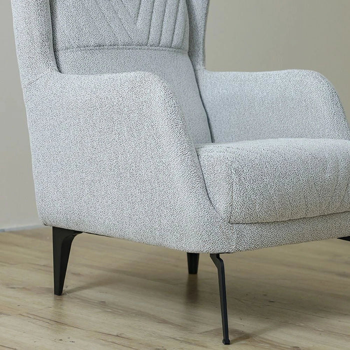 Elegance 1-Seater Fabric Sofa - Grey - With 2-Year Warranty