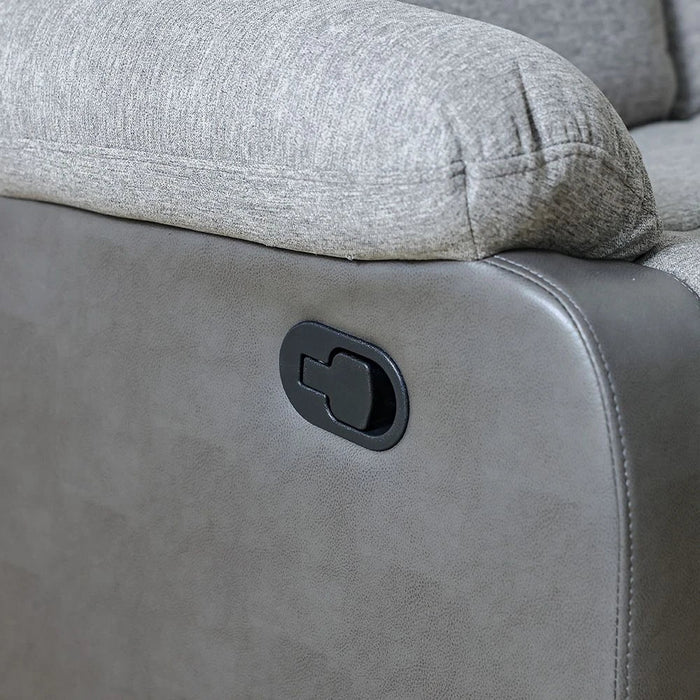 Greensboro 3 Seater Fabric Manual Motion Recliner-Dark Grey