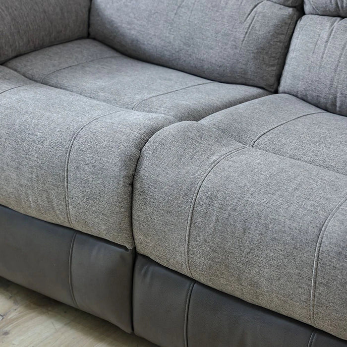 Greensboro 3 Seater Fabric Manual Motion Recliner-Dark Grey