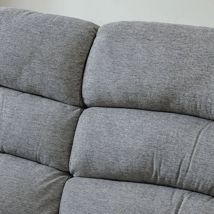 Greensboro 3 Seater Fabric Manual Motion Recliner-Dark Grey