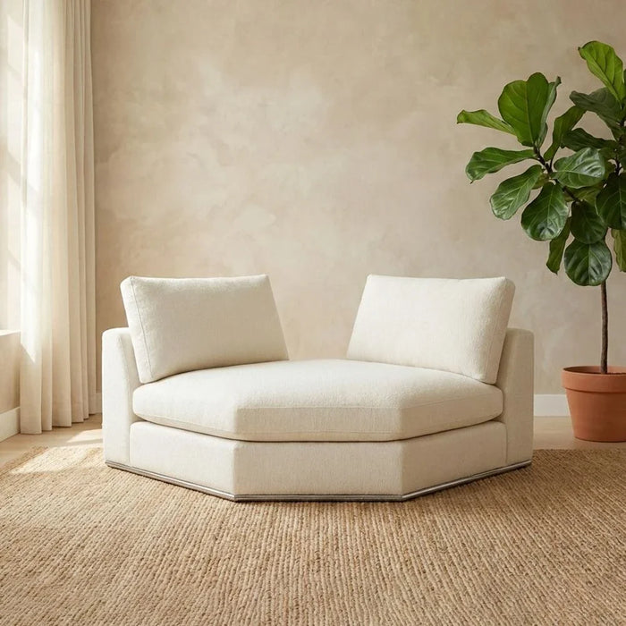 Paddington Corner Wedge Fabric Modular Sofa Ð Ivory