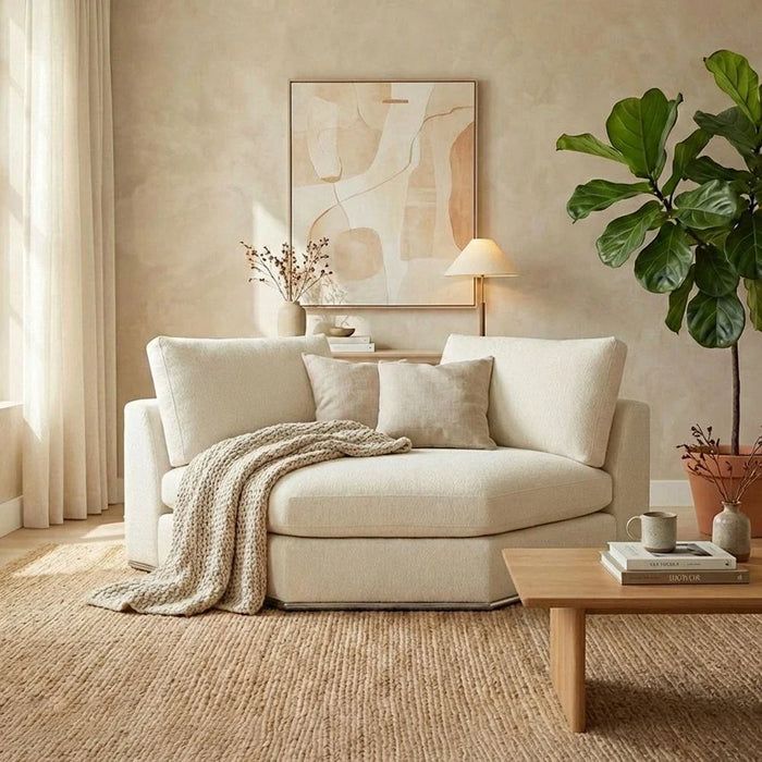 Paddington Corner Wedge Fabric Modular Sofa Ð Ivory