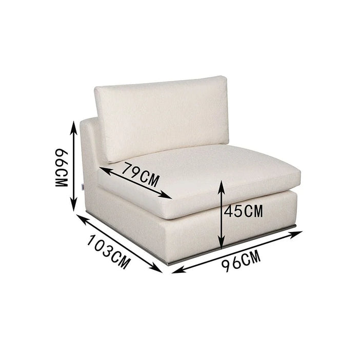 Paddington 1-Seater Armless Fabric Modular Sofa Ð Ivory