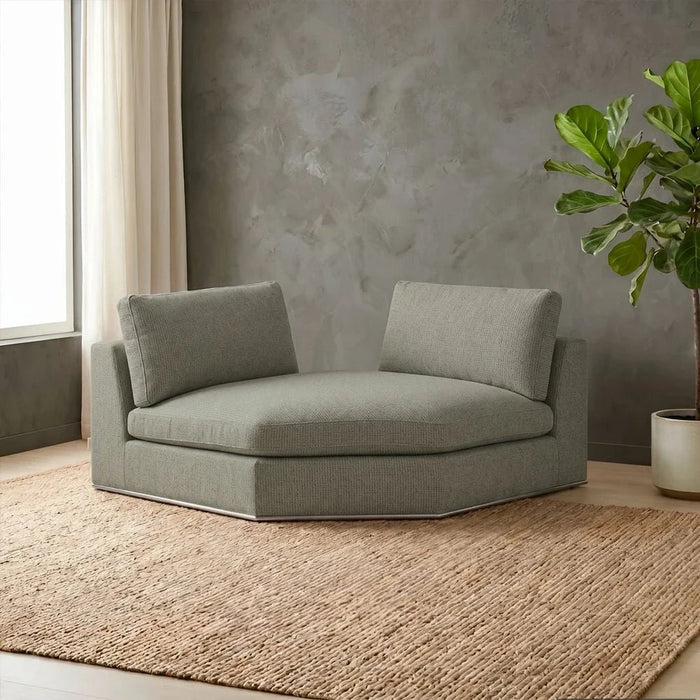 Paddington Corner Wedge Fabric Modular Sofa-Teal Green