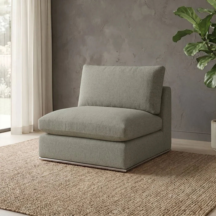 Paddington 1-Seater Armless Fabric Modular Sofa-Teal Green