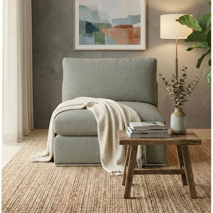 Paddington 1-Seater Armless Fabric Modular Sofa-Teal Green