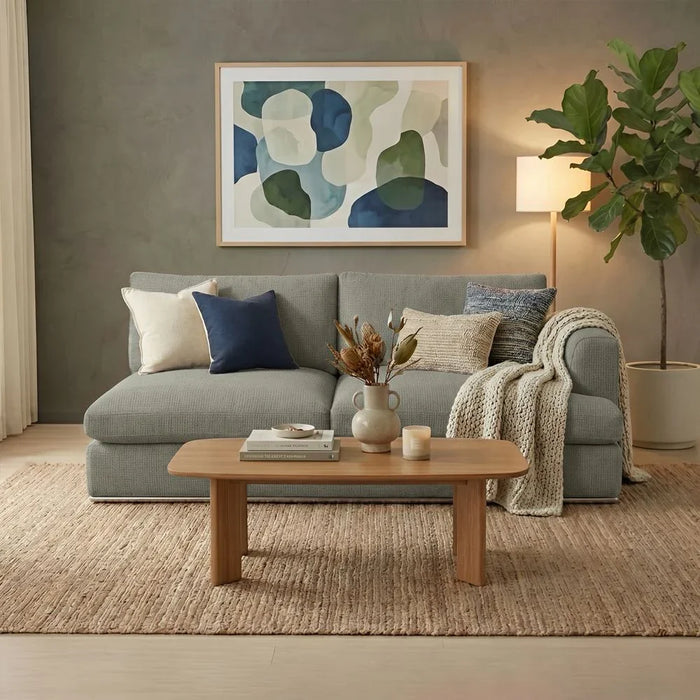 Paddington 2-Seater Right-Arm Fabric Modular Sofa-Teal Green