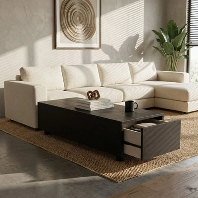 Paddington Mid-Unit Table with Storage-Black-With 2-Year Warranty