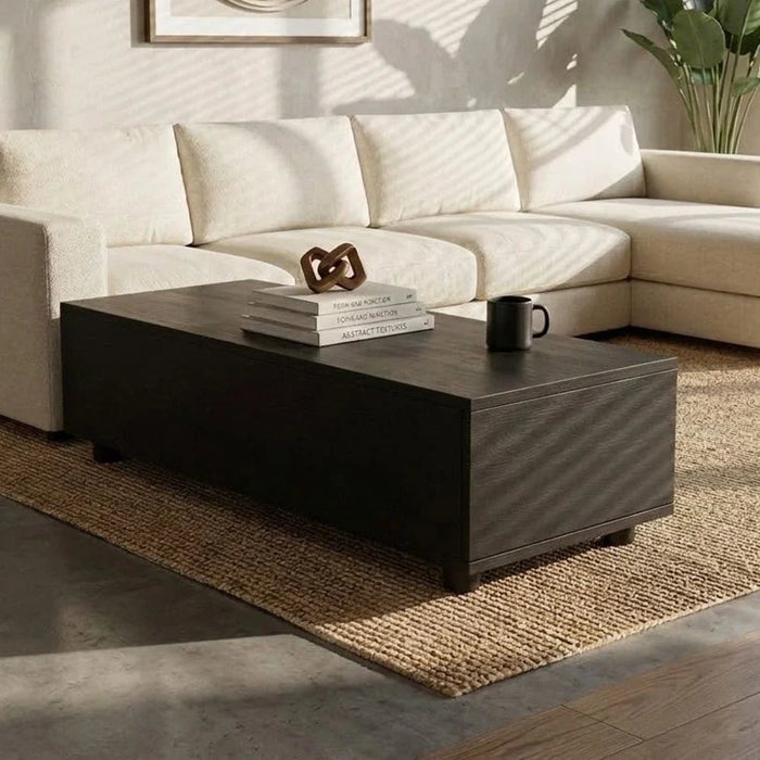 Paddington Mid-Unit Table with Storage-Black-With 2-Year Warranty