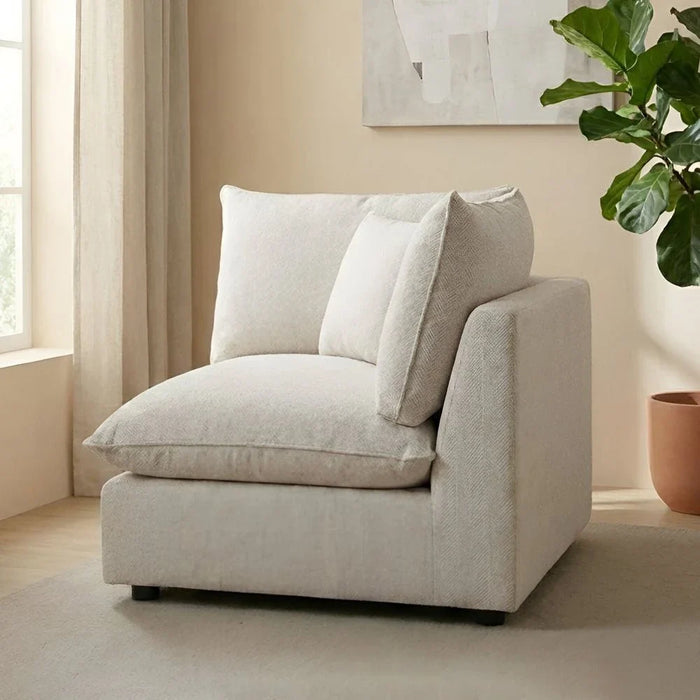 Napoleon 1-Seater Fabric Modular Sofa with Right Arm Ð Beige-With 2-Year Warranty