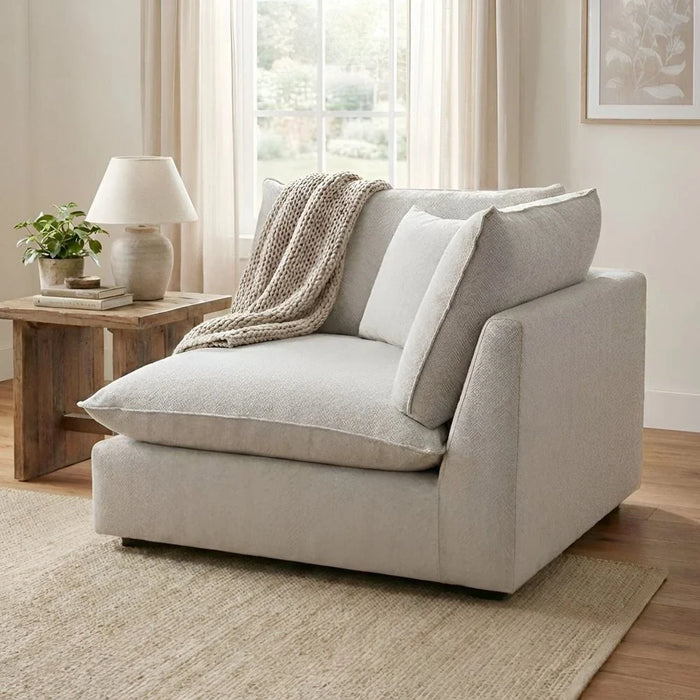 Napoleon 1-Seater Fabric Modular Sofa with Right Arm Ð Beige-With 2-Year Warranty
