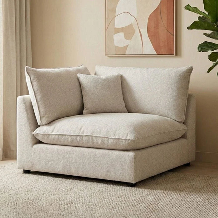 Napoleon 1-Seater Corner Fabric Modular Sofa Ð Beige-With 2-Year Warranty