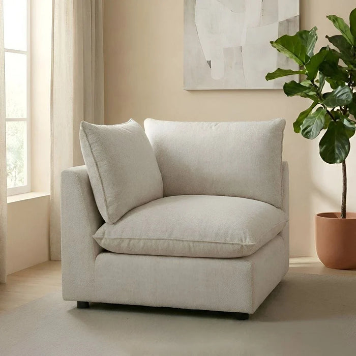 Napoleon 1-Seater Fabric Modular Sofa with Left Arm _ Beige - With 2-Year Warranty