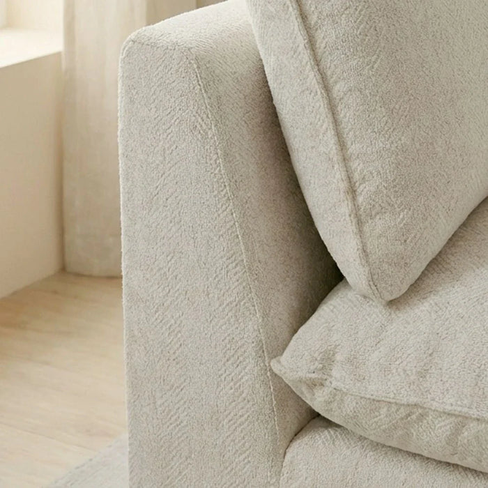 Napoleon 1-Seater Fabric Modular Sofa with Left Arm _ Beige - With 2-Year Warranty