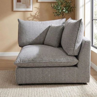 Napoleon 1-Seater Fabric Modular Sofa with Right Arm_ Grey-With 2-Year Warranty