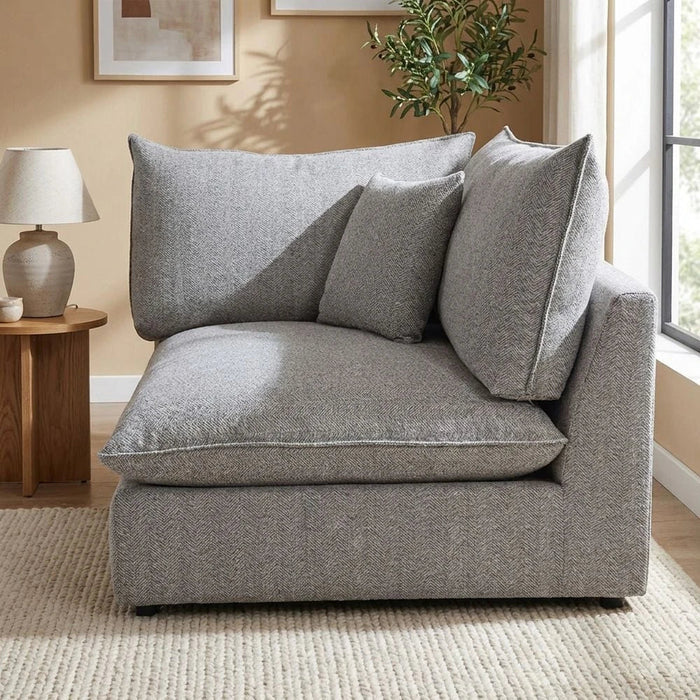 Napoleon 1-Seater Fabric Modular Sofa with Right Arm_ Grey-With 2-Year Warranty