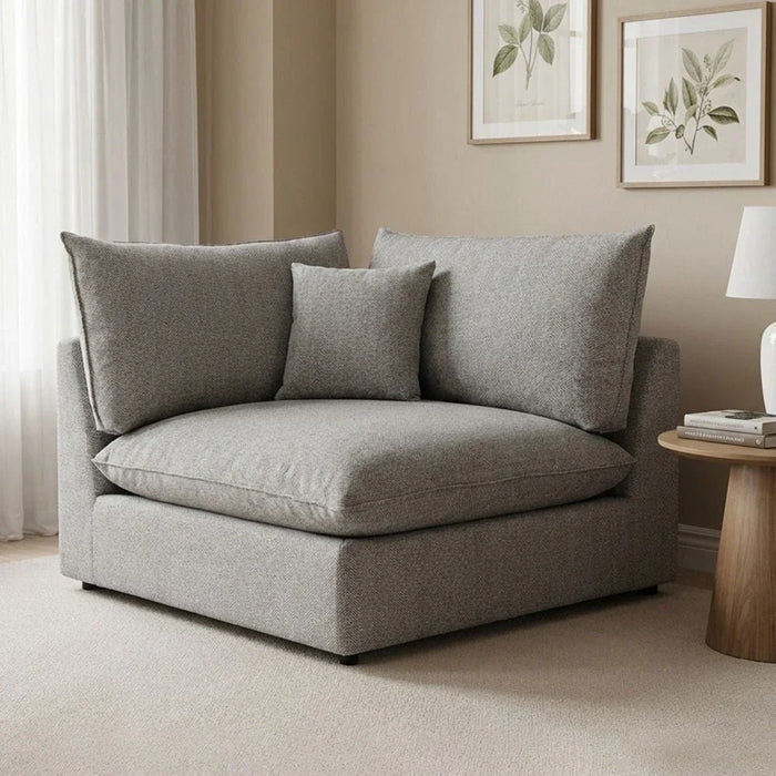 Napoleon 1-Seater Corner Fabric Modular Sofa Ð Grey-with 2-Year Warranty