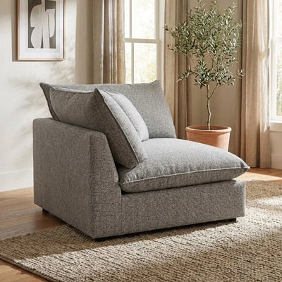 Napoleon 1-Seater Fabric Modular Sofa with Left Arm_ Grey-With 2-Year Warranty