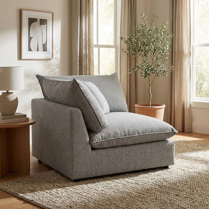 Napoleon 1-Seater Fabric Modular Sofa with Left Arm_ Grey-With 2-Year Warranty
